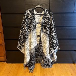 Rag & Bone Reversible Wool Poncho/Cape Sweater - OS